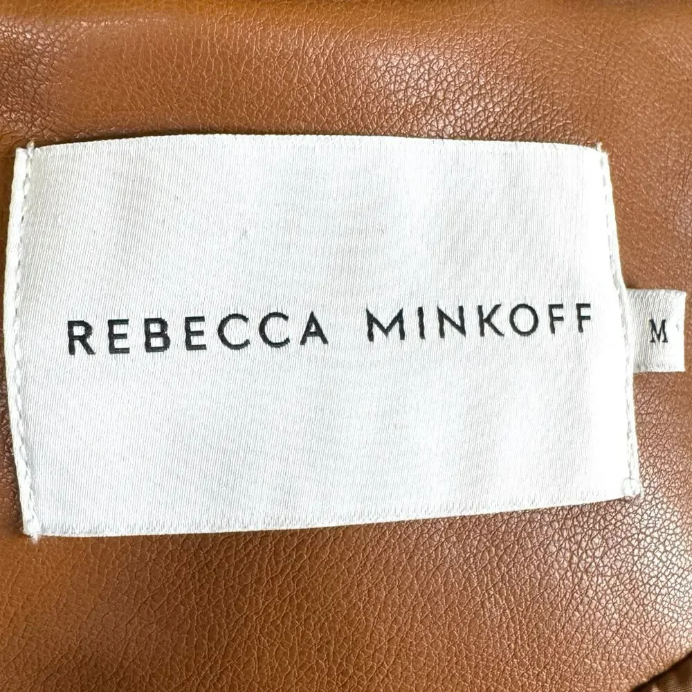 Rebecca Minkoff Women’s Brown Jeff Moto Vegan Leather Jacket Medium